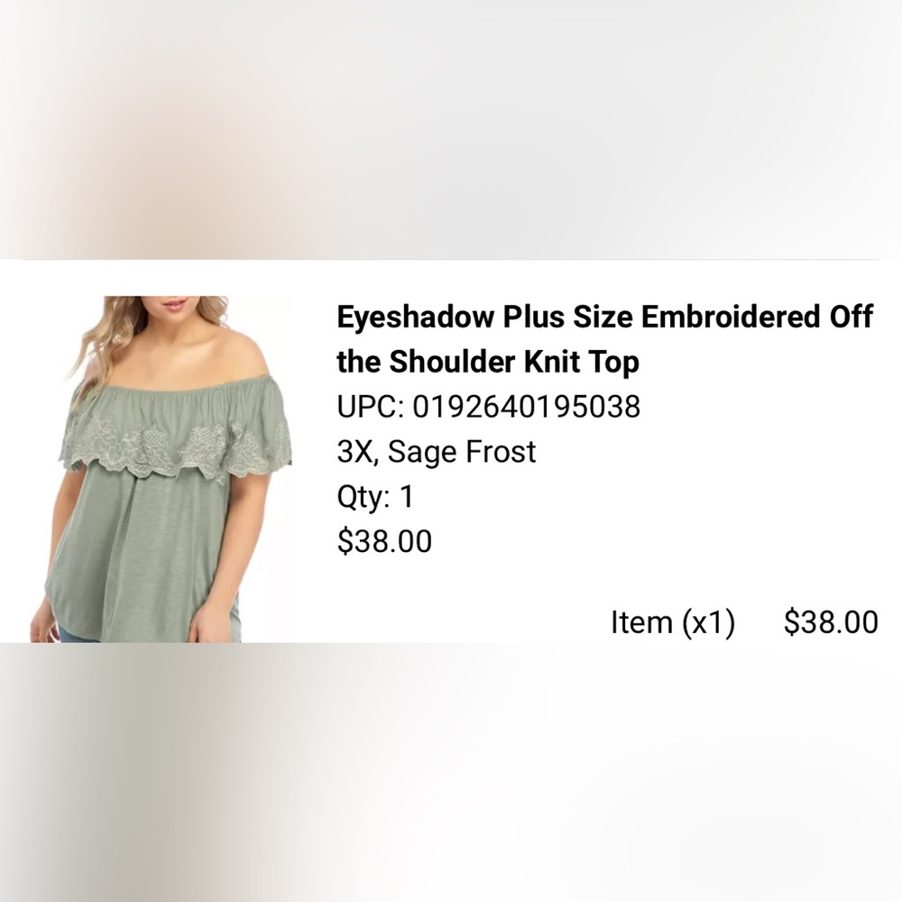 Mint Off The Shoulder Embroidered Top from Belk